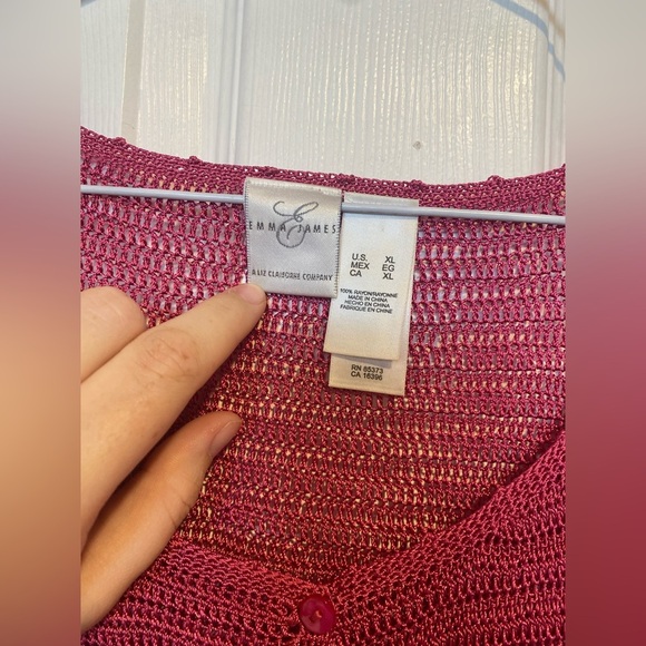 Emma James Blush Pink Crochet Top Size XL - Picture 4 of 6